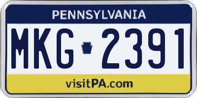 PA license plate MKG2391
