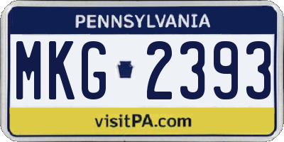 PA license plate MKG2393