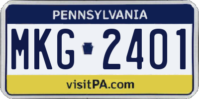 PA license plate MKG2401