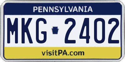 PA license plate MKG2402