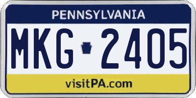 PA license plate MKG2405