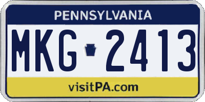 PA license plate MKG2413