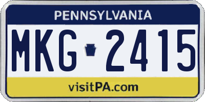 PA license plate MKG2415