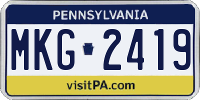 PA license plate MKG2419