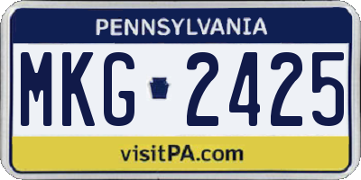 PA license plate MKG2425