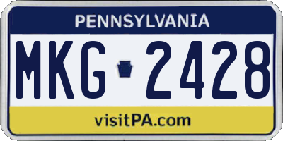 PA license plate MKG2428
