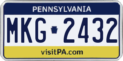 PA license plate MKG2432
