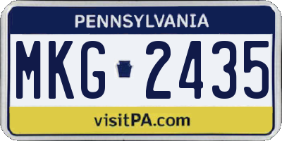 PA license plate MKG2435