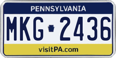 PA license plate MKG2436
