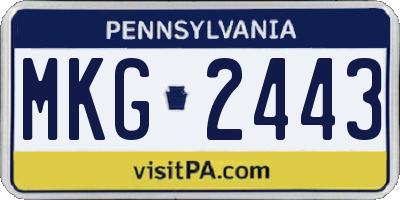 PA license plate MKG2443