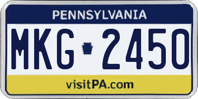 PA license plate MKG2450