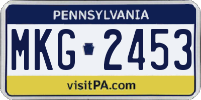 PA license plate MKG2453