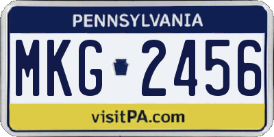 PA license plate MKG2456