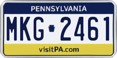 PA license plate MKG2461