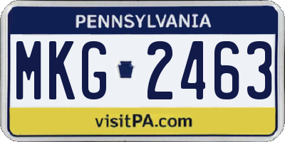 PA license plate MKG2463