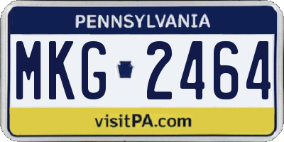 PA license plate MKG2464