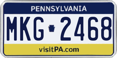 PA license plate MKG2468