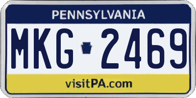 PA license plate MKG2469