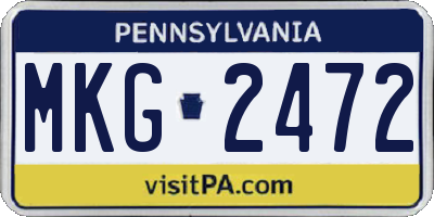 PA license plate MKG2472