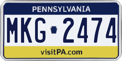 PA license plate MKG2474