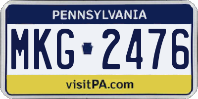 PA license plate MKG2476