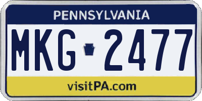 PA license plate MKG2477