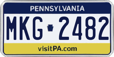 PA license plate MKG2482