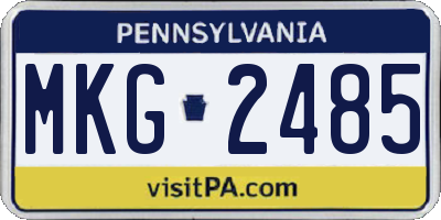 PA license plate MKG2485