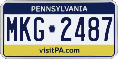 PA license plate MKG2487