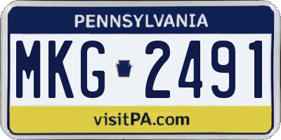 PA license plate MKG2491