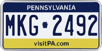 PA license plate MKG2492