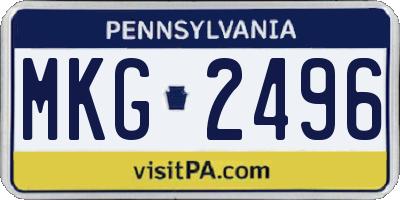 PA license plate MKG2496