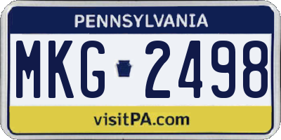 PA license plate MKG2498