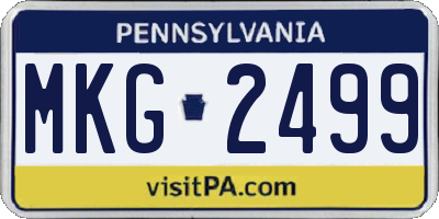 PA license plate MKG2499