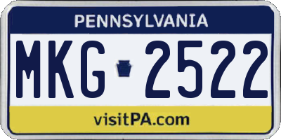 PA license plate MKG2522