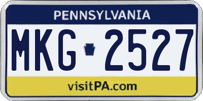 PA license plate MKG2527