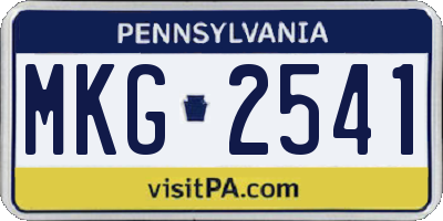 PA license plate MKG2541