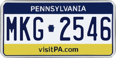 PA license plate MKG2546