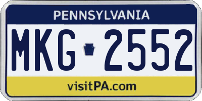 PA license plate MKG2552