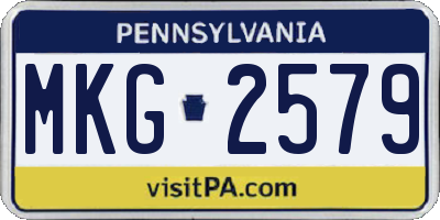 PA license plate MKG2579