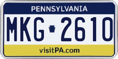 PA license plate MKG2610