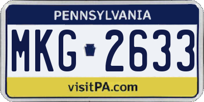 PA license plate MKG2633
