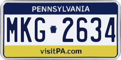 PA license plate MKG2634