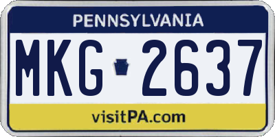 PA license plate MKG2637