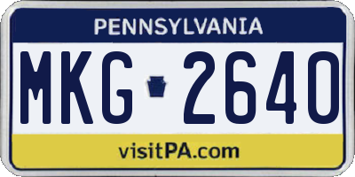 PA license plate MKG2640
