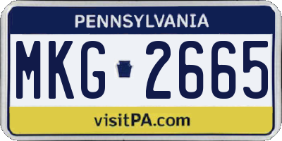 PA license plate MKG2665