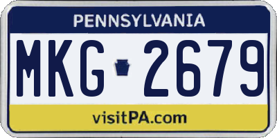 PA license plate MKG2679