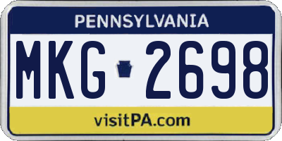 PA license plate MKG2698