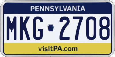 PA license plate MKG2708