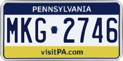 PA license plate MKG2746